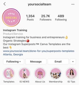 instagram highlights for muas